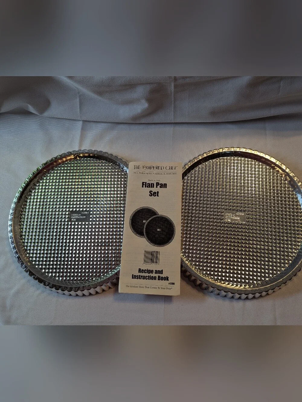 Pampered Chef Flan Pan Set. Set Of 2 Pans Brand New  # 1700